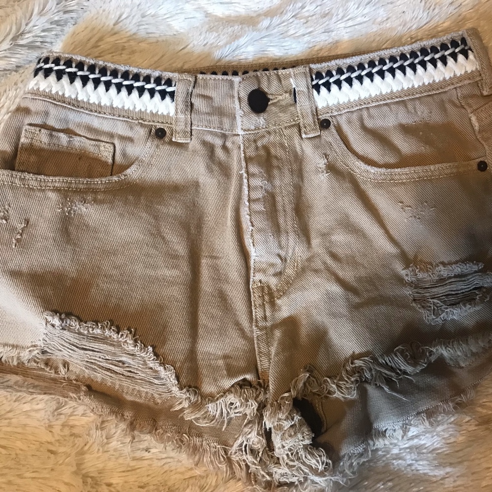 High Waisted Tan Shorts